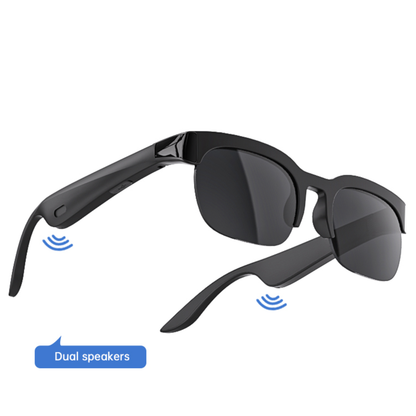 Outdoor Smart Sports Sunglasses with LED Battery Indicator UV Protection and Wireless Call Music Headphones