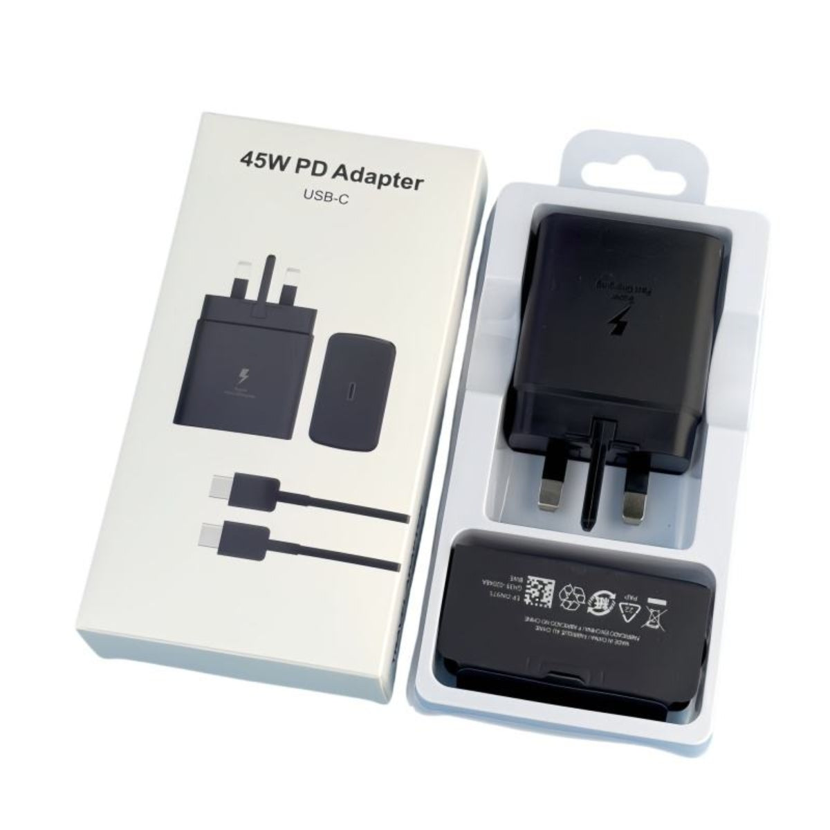 PD 45W USB C Ultra Fast Wall Charger 5A Dual Type-C Fast Charging Cable for Samsung Galaxy S23 S24 S25 Ultra Fold5