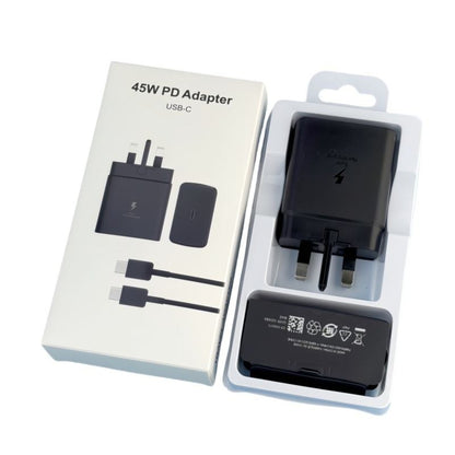 PD 45W USB C Ultra Fast Wall Charger 5A Dual Type-C Fast Charging Cable for Samsung Galaxy S23 S24 S25 Ultra Fold5