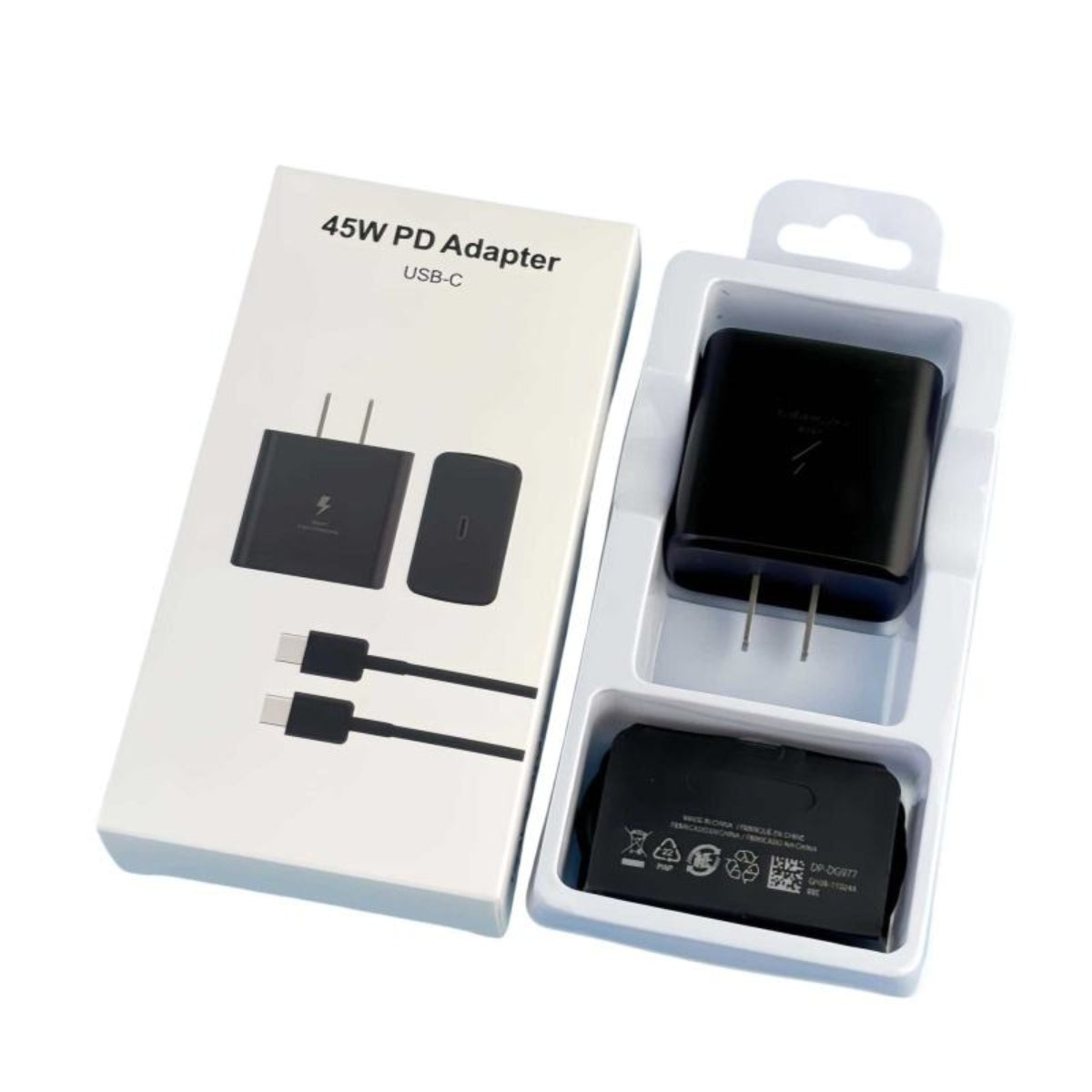 PD 45W USB C Ultra Fast Wall Charger 5A Dual Type-C Fast Charging Cable for Samsung Galaxy S23 S24 S25 Ultra Fold5