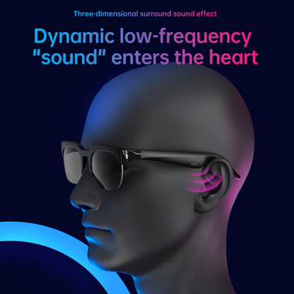 Outdoor Smart Sports Sunglasses with LED Battery Indicator UV Protection and Wireless Call Music Headphones