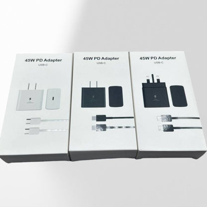 PD 45W USB C Ultra Fast Wall Charger 5A Dual Type-C Fast Charging Cable for Samsung Galaxy S23 S24 S25 Ultra Fold5