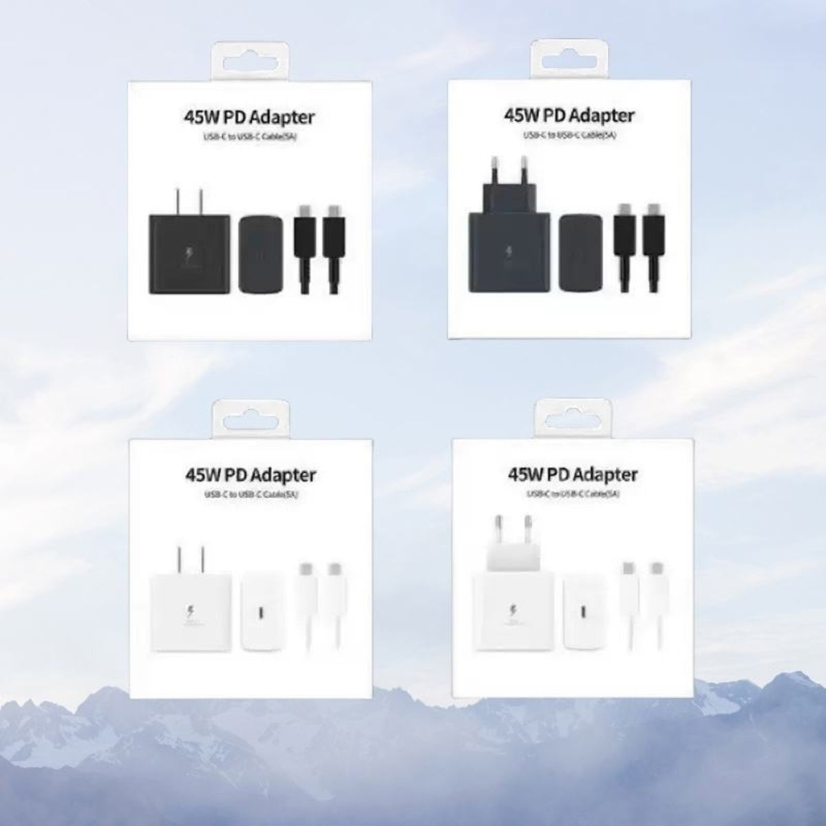 PD 45W USB C Ultra Fast Wall Charger 5A Dual Type-C Fast Charging Cable for Samsung Galaxy S23 S24 S25 Ultra Fold5
