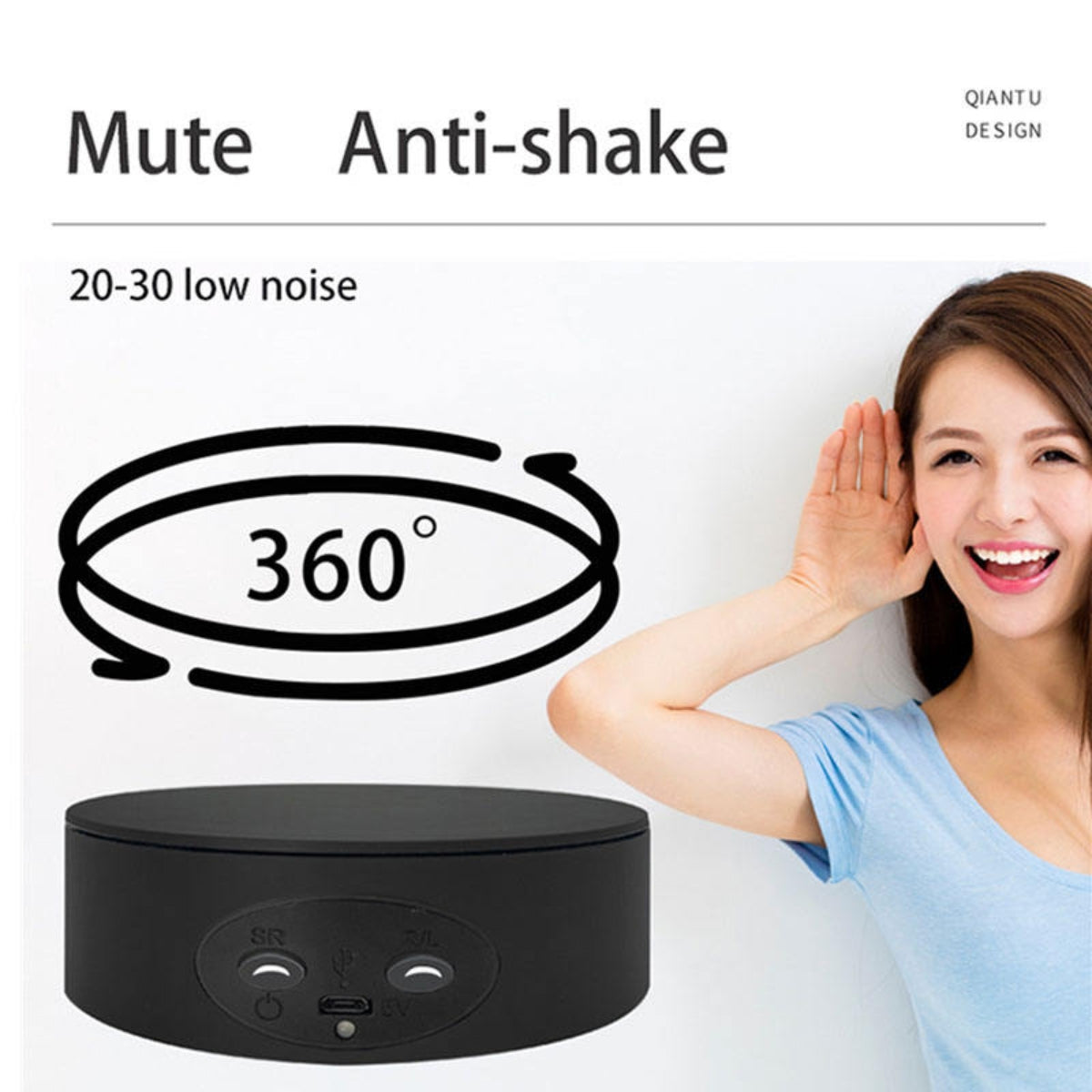 13cm Electric Video Shooting Turntable Display Stand 360 Degrees Rotation Photography Turntable