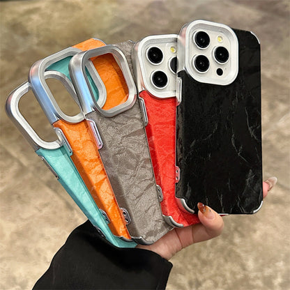 Luxury Mobile Phone Cases for iPhone 16 15 14 Electroplated Matte Marble Texture Case Phone for iPhone case