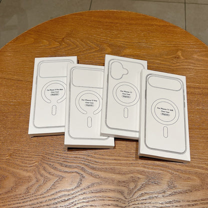 In Stock Transparent Acrylic Phone case With Box for iPhone 17 16 15 Pro Clear Magnetic for iPhone 17 Pro Max 17 Air for Samsung