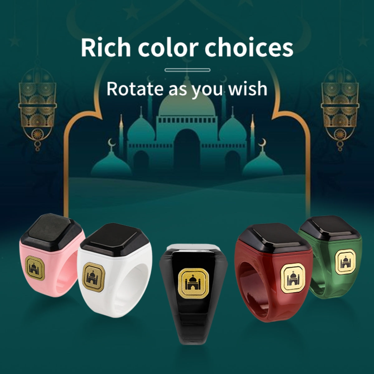 App Control Smart Zikr Ring Led Display Digital Tasbeeh Counter for Daily Prayers Counting