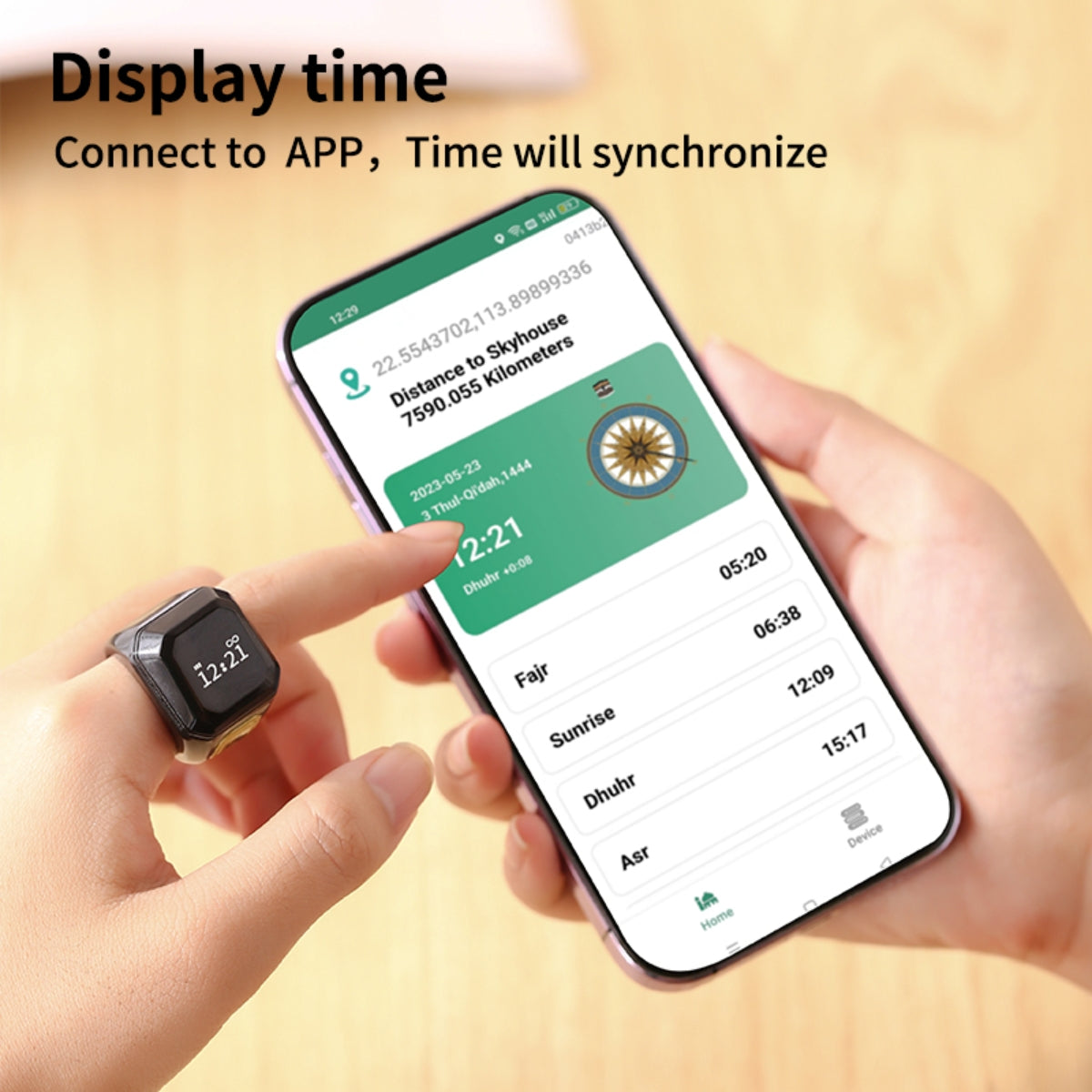 App Control Smart Zikr Ring Led Display Digital Tasbeeh Counter for Daily Prayers Counting