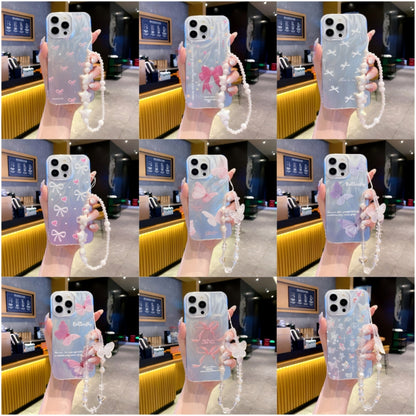 INS Style IMD Design Phone case for iPhone 17 Case Butterfly Phone case for iPhone 16 15 14 13 12 11 with Bracelet